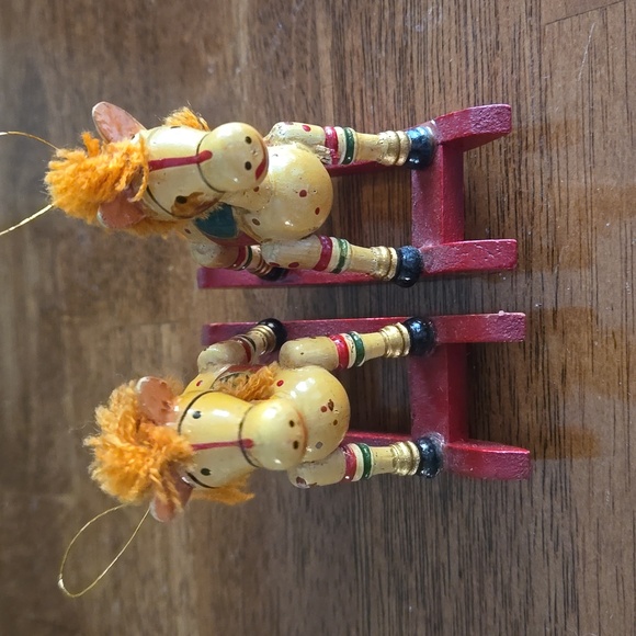 2 Vintage Allegro Russ Wooden Rocking Horse Hand Made - Picture 3 of 7